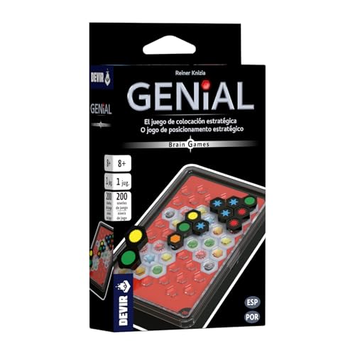 Devir - Genial Brain Games, Ingeniusspiel, Solitär- und Reisespiel, für alle Publikationen ab 8 Jahren (BGGENBPS)