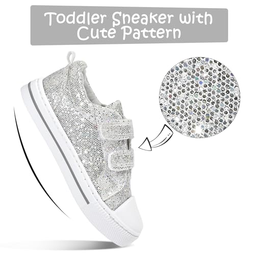 Image of K KomForme Toddler Sneakers Girls Shoes with Dual Hook and Loops | Comfortable, Lightweight