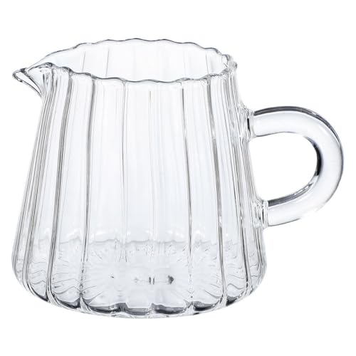 BESPORTBLE Pichet à Lait en Verre Transparent 350 ML Bec Verseur Fin Tasse à Mousser Le Lait pour Café Maison et Restaurant Petit Pichet Pratique pour Espresso et Boissons Lactées