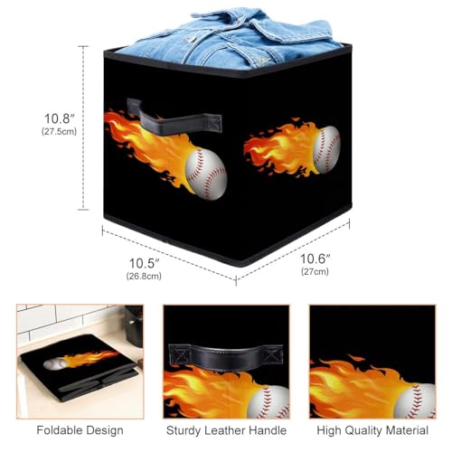 Boîte de rangement pliable contre le désordre cube en tissu baseball