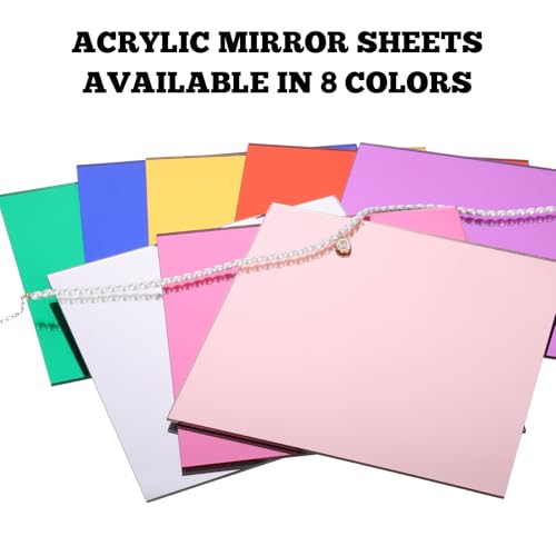 8 Stück Spiegel Acrylplatten 20x20 cm Bunte Acrylspiegel Acrylplatte 3 mm Dicke Bunte Reflektierende Kunststoffplatten Acryl Spiegelplatten für DIY-Projekte Heimdekorationen und Kunsthandwerk