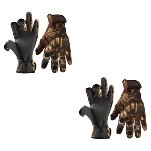 Camouflage néoprène thermiques 2 paires de gants 3 doigts Happyyami