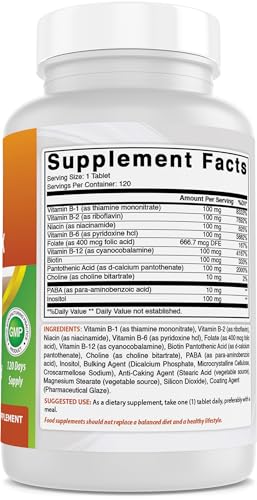 Best Naturals B 100 Complex 120 Tablets (120 Count (Pack of 1)) - Image 3