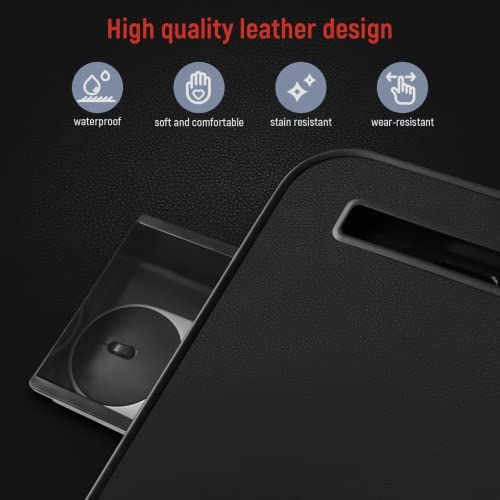 Image of Laptop Desk for Bed, Lap Desks Trays with Double Storage Drawers, Adjustable Premium Leather Laptop Stand with Extra Drawstring Bag, Foldable Lap Table for Eating, Working, Writing and Drawing