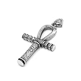 Fantasy Forge Jewelry Ankh Necklace Mens Womens Silver Stainless Steel Ancient Egyptian Aunk Pendant