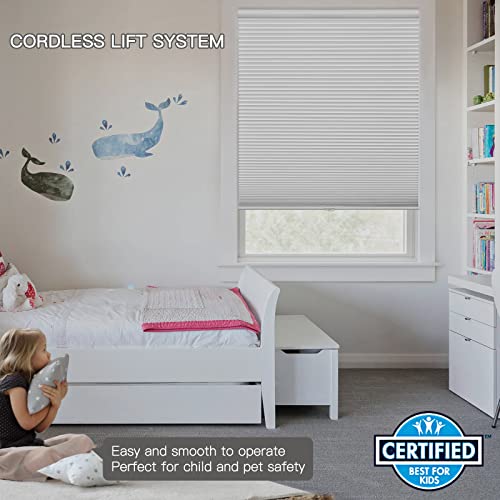 Moonice Cordless Blackout Cellular Shades, Aluminum Cellular Blinds For Windows Door, Customize Honeycomb Window Blinds & Shades For Home Kitchen Bedroom Children Room Office, Easy To Install #TOP2