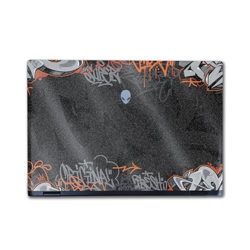 Image of Glossy Glitter Laptop Skin Compatible with Alienware M16 R2 (2024) - Orange Tag - Premium 3M Vinyl Protective Wrap Decal Cover - Easy to Apply | Crafted in The USA by MightySkins
