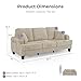 Homes: Inside + Out Reese Modern Plush Chenille Couch with Side Pockets, Cup Holders and USB Ports, Wooden Comfortable Sofa for Living Room, Bedroom and Office, Beige