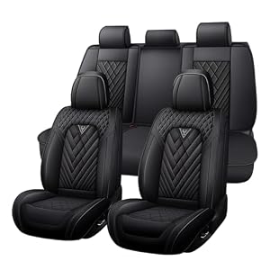 Car Seat Covers Full Set for Porsche Cayenne 2004-2026, Anti-Slip Full Coverage Car Seat Covers, Waterproof Nappa Leather Car Seat Cover Sets(5 Seats/Black)
