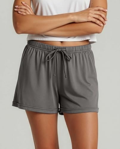 Image of Real Essentials 3 Pack: Women's Pajama Shorts Sleep Lounge Sweatshorts Comfy Sleepwear Bottoms (Available In Plus Size)
