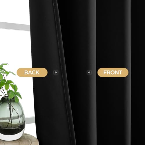 CUCRAF Blackout Curtains for Bedroom,Thermal Insulated Room Darkening Grommet Window Curtains & Drapes for Living Room, Black, 2 Panels, 52 x 108 Inch by CUCRAF - Image 9