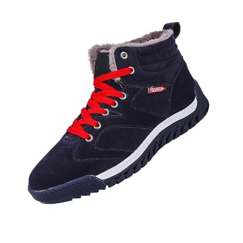 Botas de invierno para hombre, botas de nieve forradas, botas de invierno cálidas, botas de senderismo, botas de invierno antideslizantes, botas de senderismo, botas de invierno, azul, 39 EU