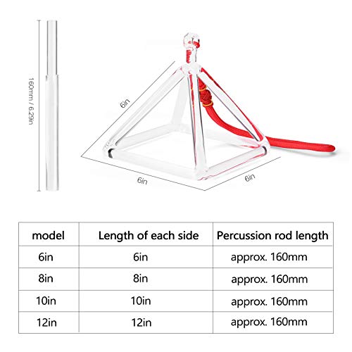 Queenser Material de Cristal Pirâmide Cantante Instrumentos de Percussão Ioga Meditação Ferramenta d