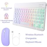 VLEAQC Keyboard Case for Amazon Kindle Fire HD 10&10 Plus 11/13th Gen 10.1 inch 2021&2023, Detachable Wireless Backlit Keyboard with Mouse, Stand Cover with Pen Holder (Purple) - Image 3