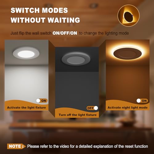 Image of VOLISUN 12 Pack 4 Inch 5CCT Recessed Light with Night Light, 810LM | Canless LED Recessed Lighting 4 inch,2700K-5000K Selectable,9.5W=80W, Dimmable Recessed Ceiling Wafer Light,ETL Certificated
