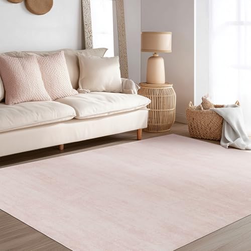 Tapete BILEEHOME rosa 5x7 ft lavable moderno boho miniatura 5