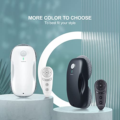 Miniatura 9 de Tosima Robot Limpiacristales, Robot Limpieza De Ventanas Electrico, Sistema De Seguridad, Navegación Inteligente, Control Remoto, Para Todas Las Superficies Lisas, Con 12 Trapo W2, White
