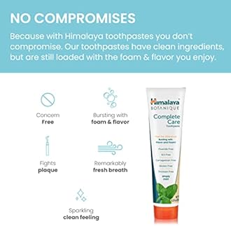 Himalaya Botanique Complete Care Toothpaste - Herbal, Mint, Fluoride-Free, SLS Free - 5.29 Oz, 4 Pack