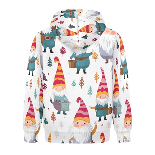 Kids Hoodies Sweaters Christmas Gnome Dwarfs Hooded Sweatshirts with Big Pockets for Boys Girls B04000142