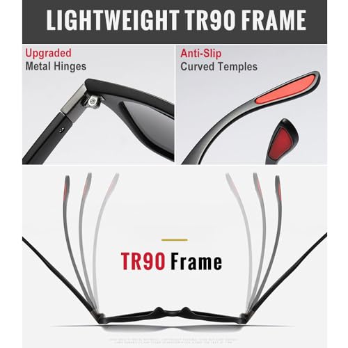 Aviator Polarized Sunglasses,True UV400 Protection, Lightweight TR Frame, for Driving Fishing Outdoor3