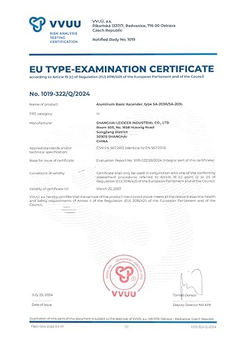S.E.PEAK CE Ascensor de mão direita e ascensor do pé direito, equipamento de rapel forte de 140 kg p