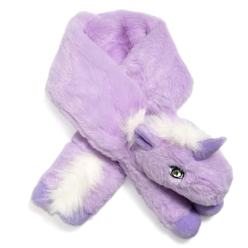 Super Smalls Lavender Dreams Unicorn Plush Scarf – Soft Cozy Kids Scarf with Gems