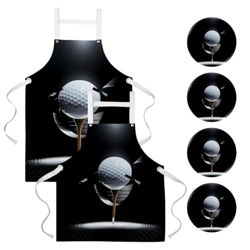 Tablier de cuisine pour pâtisserie et nettoyage motif golf pour bar et maison