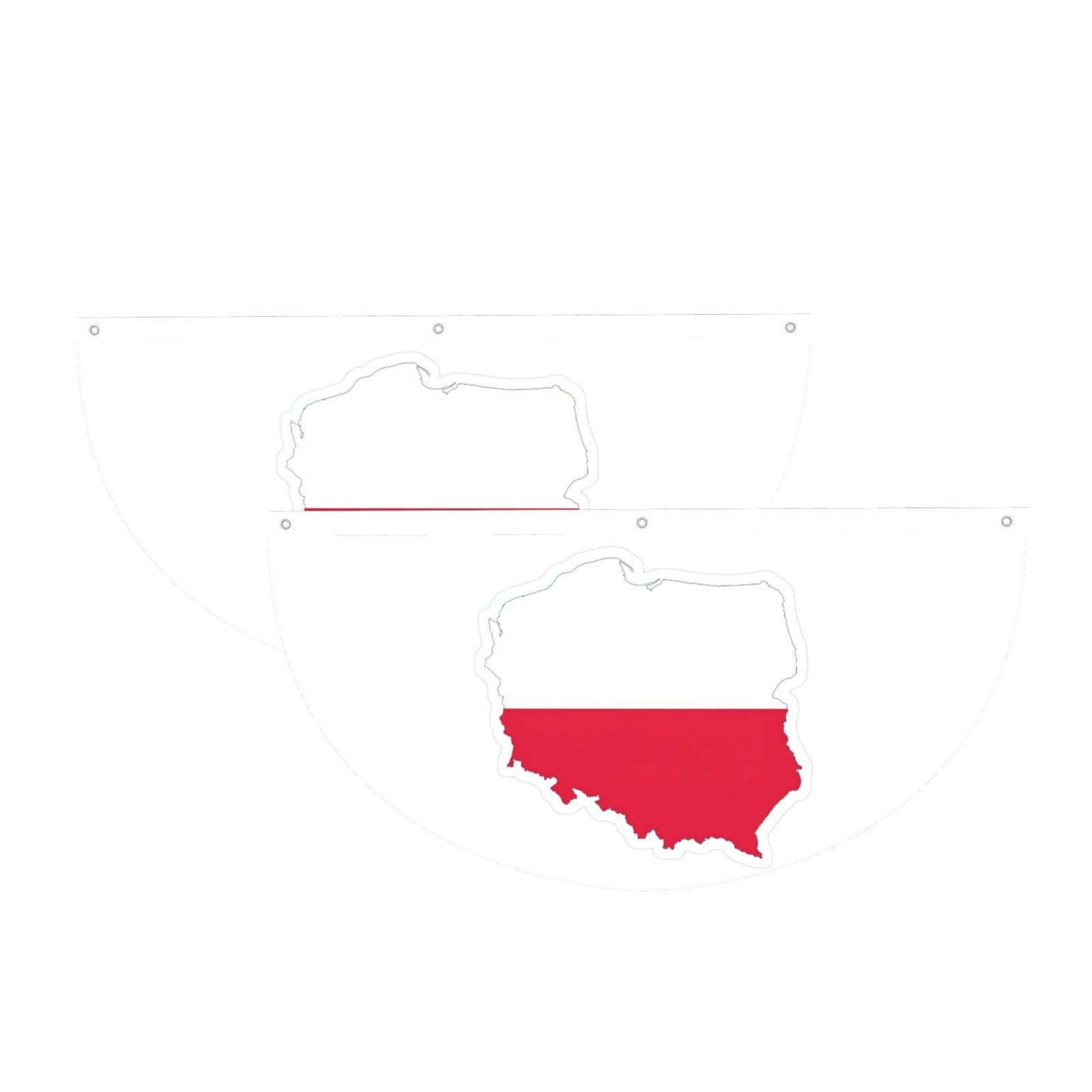 Bandera polaca semicircular con diseño de mapa para decorar terrazas