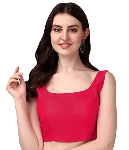 Image of Vihu Fashion Plain Sleeveless Pattern Readymade Blouse U Neck Choli