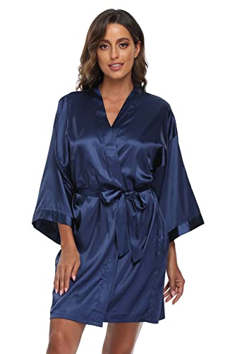 Image of Super Shopping-zone Women's Pure Bride Robes Embroidery Bridesmaid Robes Bridal Party Kimono Robe Wedding Sleepwear