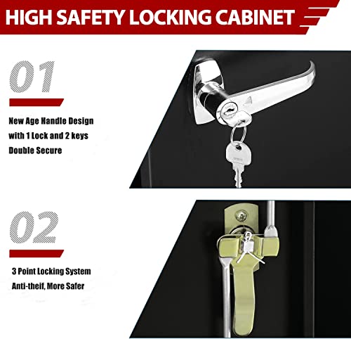 image for INTERGREAT Storage Cabinet with Doors and Shelves,Locking Metal Garage