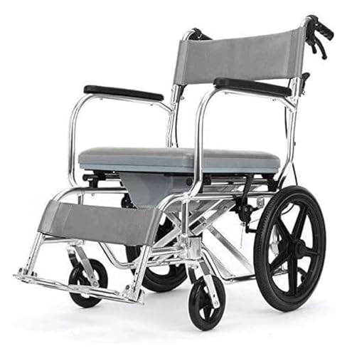 ローリングシャワーチェア 軽量車椅子アルミ手動車椅子折りたたみ高齢者や障害者のためのポータブル移動補助ビーチ バスルーム