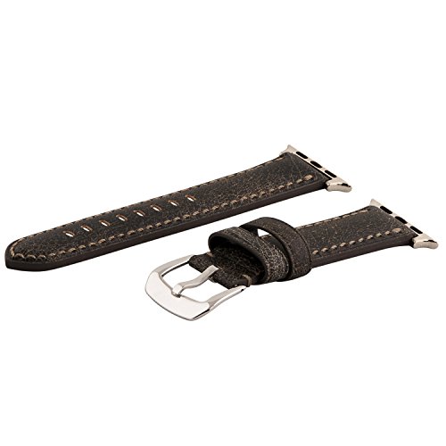 Clockwork Synergy - Gentlemen's Collection (SS) Leather Band Compatible for 42mm Apple Watch Series (Bomber Brown)