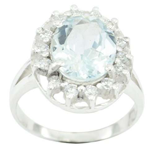 Bague bleue argent 925 authentique en argent sterling pour femme éclat envoûtant