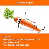 FRECHE FREUNDE Bio Knusper-Flips Karotte, Snack mit Mais, ohne Zuckerzusatz, Knabberzeug für Kinder und Babys ab 1 Jahr, vegan, 9er Pack (9 x 30g)