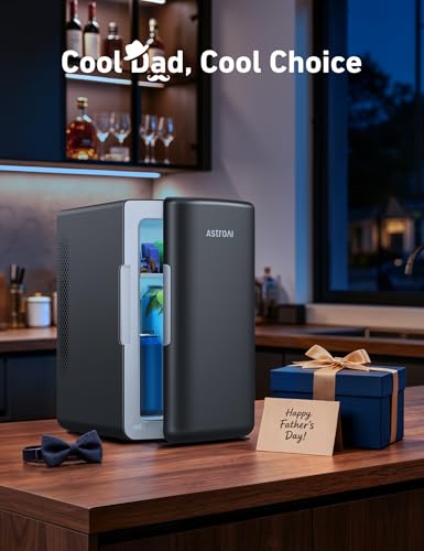 AstroAI Mini Fridge 2.0 Gen, 6 Liter/8 Cans Small Refrigerator Makeup Skincare Fridge 110V AC/12V DC Portable Thermoelectric Cooler and Warmer Fridge for Bedroom, Present for Dad (Dark Grey) on Fridge.com