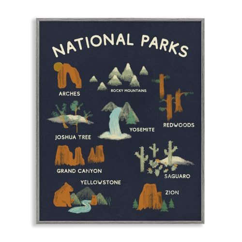 National Parks Iconographic Sign, 11 x 14 Inch Framed Giclée Print