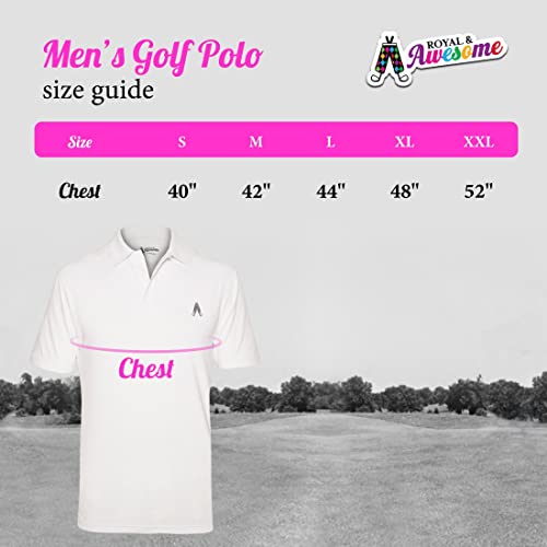 Royal & Awesome Stewart Tartan Fun Golf Shirts For Men, Colorful Mens Golf Shirt, Crazy Golf Shirts For Men, Funny Golf Polos For Men, Plaid Golf Shirts For Men #TOP6
