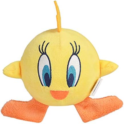 LOONEY TUNES for Pets Yellow Tweety Bird Ball Body Plush Dog Toy for All Dogs | Squeaky Toy for Dogs Chew Toy | Tweety Bird Character Soft Plush Stuffed Dog Toy