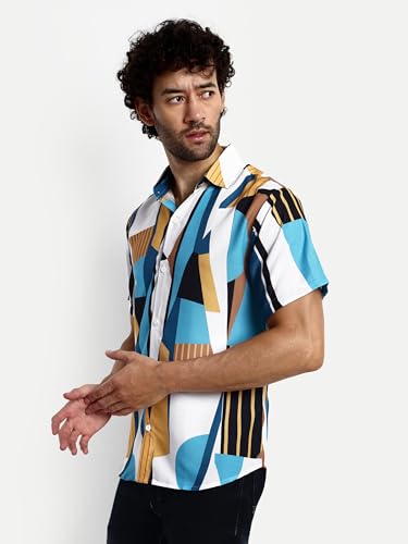 Image of GRECIILOOKS Shirts for Mens | Stylish Shirt for Summer and Vacation | Casual Printed Outfit Men | Trendy Button Down Reguler fit Men`s Shirt | Comfort Rich Formal Shirts