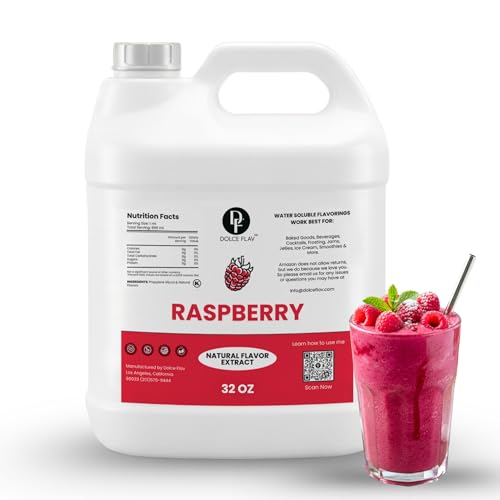 Image of Dolce Flav Natural Raspberry Flavoring Concentrate | Water Soluble | 32 Fl Oz