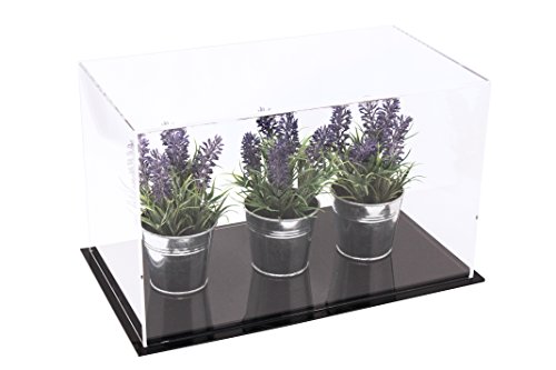 Better Display Cases Versatile Acrylic Clear Display Case - Medium Rectangle Box With Black Base 14" X 8" X 8.5" (A011-Cds) #TOP19