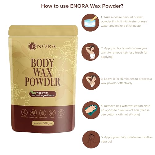 Image of ENORA Ndia'S First Bas /Barium Sulfide Free Herbal Hair Removal Wax Powder Safe For Face, Body & Bikini,Women,1 Count