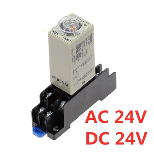 Relais temporisé de commande DPDT 24V CC avec socle 8 broches