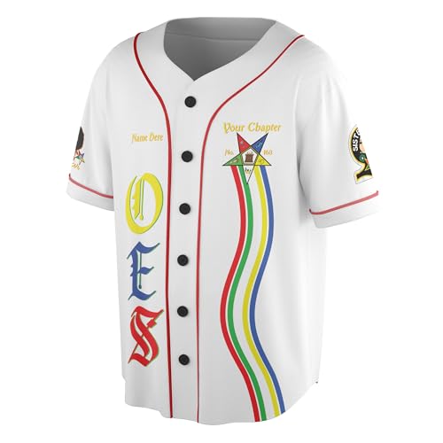 Custom Chapter Name OES Order of The Eastern Star Masonic Destined to Shine 3D Baseball Jersey S-5XL miniatura 2