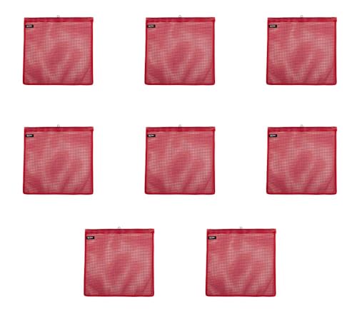 Mytee Products Red Safety Flag with Wire Loop DOT Compliant - 18 Inch x 18 Inch High Visibility Vinyl Mesh Warning Flags, 8 Pack