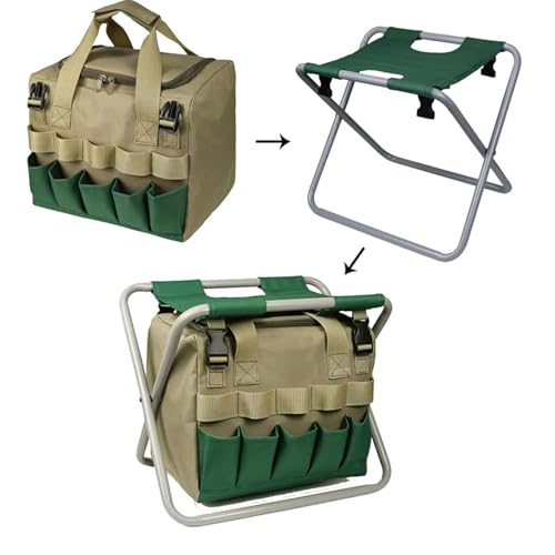Ensemble d'outils de jardinage multifonctionnels et tabouret pliable portable