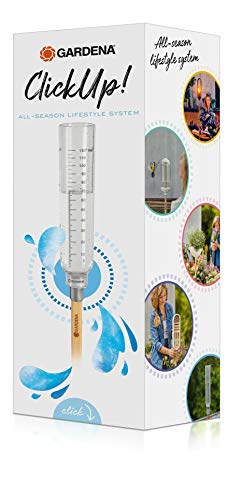 Foto von Gardena ClickUp! Regenmesser: Niederschlagsmesser von 0 bis 100 l/m², einfache Entleerung, frostsicherer Kunststoff (11340-20)