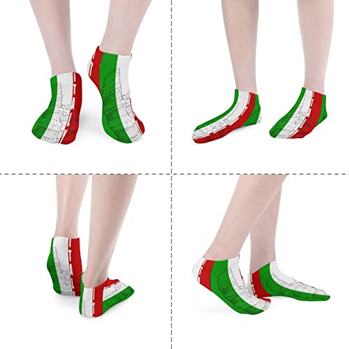 Roman Colosseum Italian Flag 5 Pairs Ankle Socks Non Slip Low Cut Sock Casual Athletic Short Socks No Show Socks for Women & Men3