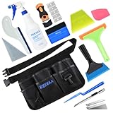 REEVAA® Window Tint Kit for Car, Professional Window Tint Tools with Waist Bag Spray Bottle, Silicone Squeegee for Windshield, Glass Door Cleaning, Essential Tinting Kit for Window Sun Film